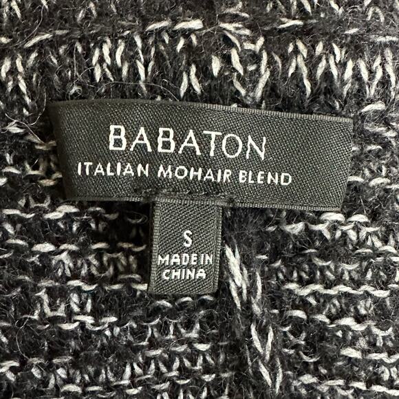 BABATON Aritzia Gray Black Open Cardigan Sweater Women's Size Small Mohair Blend - Picture 7 of 8
